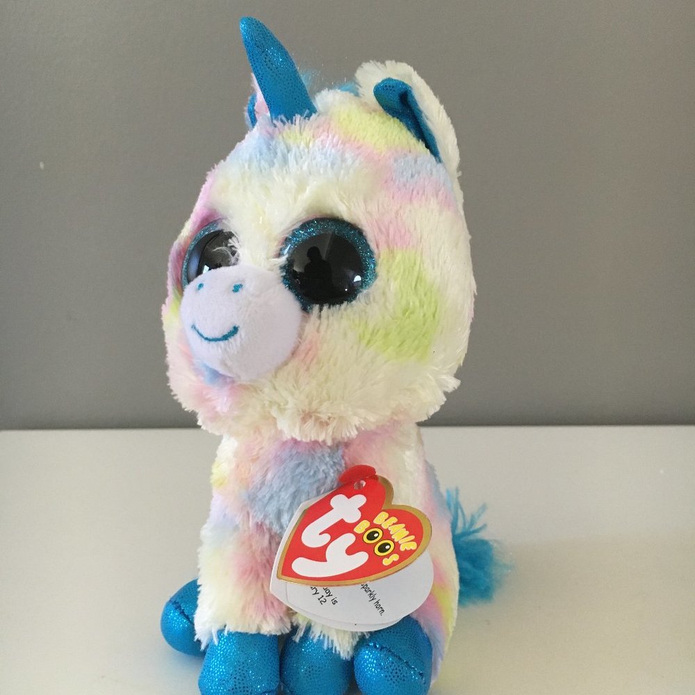 Ty Beanie Boos Ty Silk BLITZ Unicorn Plush Stuffed Animal Toy with tag